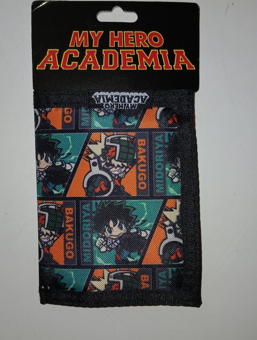 Crunchyroll Bakugo Pattern Black Orange Green Wallet - Anime Card Holder